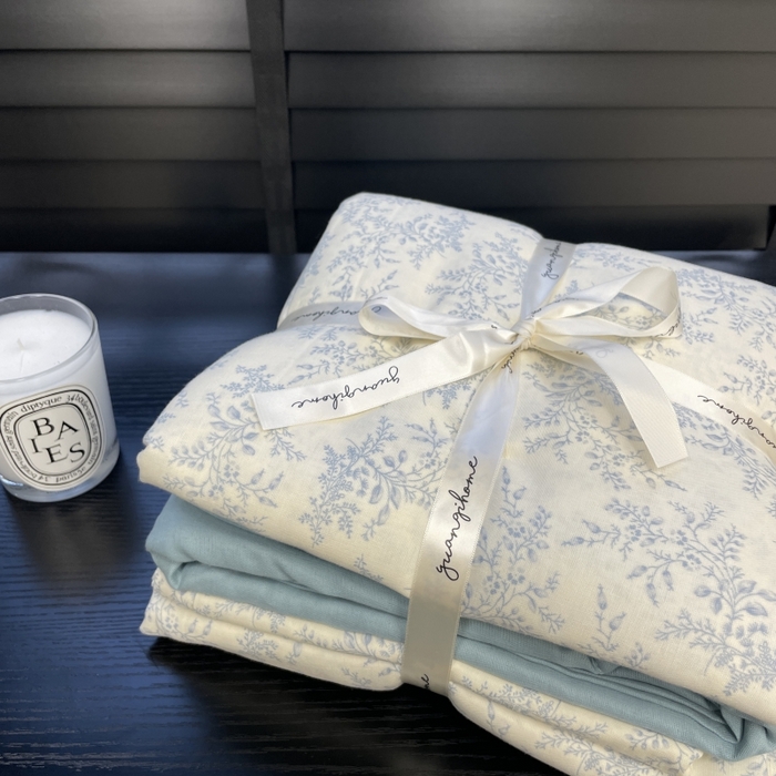 源启生活 2025新款A类抗菌有氧双层纱全棉印花四件套 艾莎