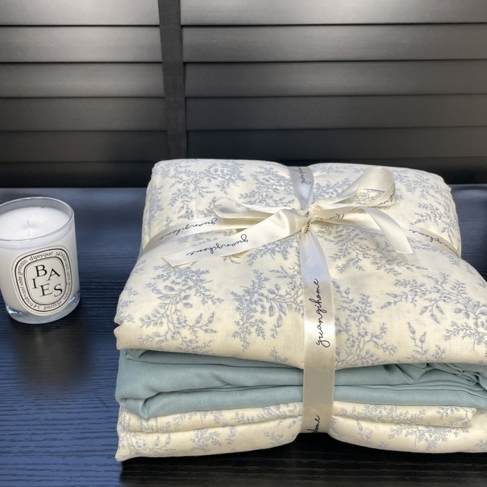 91家纺网 家纺一手货源 找家纺 源启生活 2025新款A类抗菌有氧双层纱全棉印花四件套 艾莎