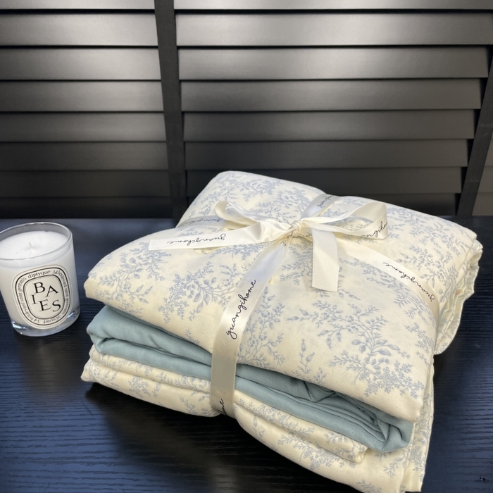 91家纺网 家纺一手货源 找家纺 源启生活 2025新款A类抗菌有氧双层纱全棉印花四件套 艾莎