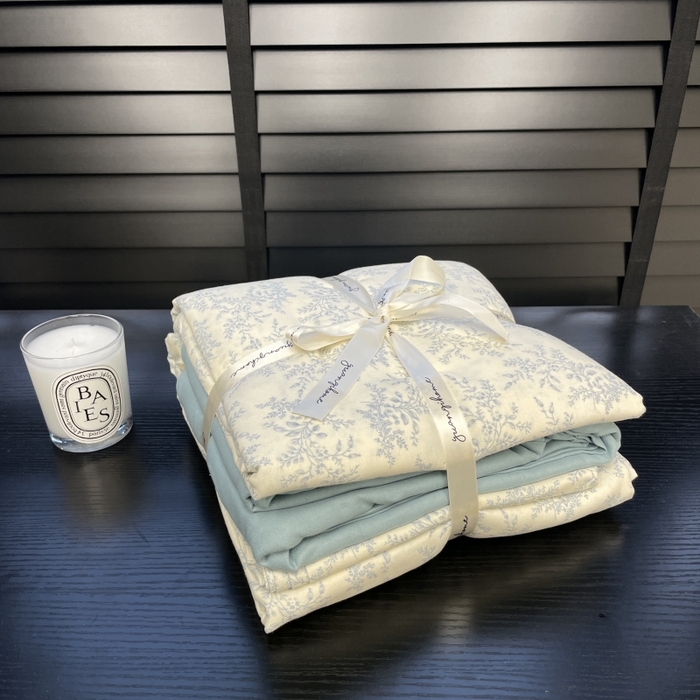 91家纺网 家纺一手货源 找家纺 源启生活 2025新款A类抗菌有氧双层纱全棉印花四件套 艾莎