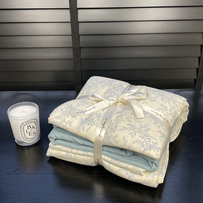 91家纺网 家纺一手货源 找家纺 源启生活 2025新款A类抗菌有氧双层纱全棉印花四件套 艾莎