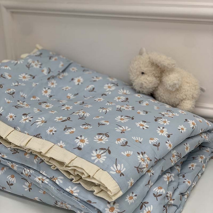 91家纺网 家纺一手货源 找家纺 （总）源启生活 2025新款A类绉纱花边款有氧双层纱夏被被子被芯