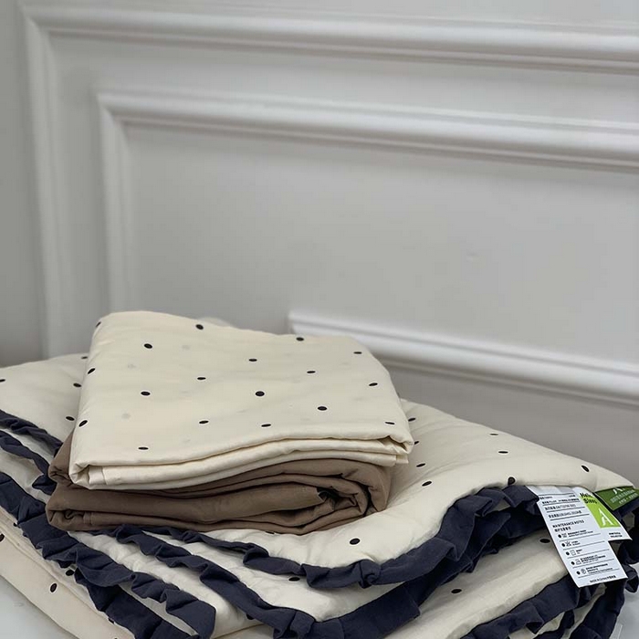 91家纺网 家纺一手货源 找家纺 源启生活 2025新款A类绉纱花边款有氧双层纱夏被被子被芯 赫本