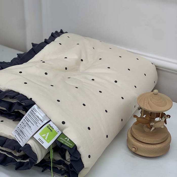 91家纺网 家纺一手货源 找家纺 源启生活 2025新款A类绉纱花边款有氧双层纱夏被被子被芯 赫本