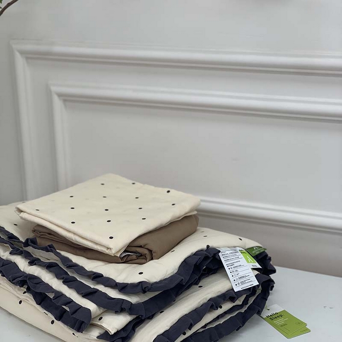 91家纺网 家纺一手货源 找家纺 源启生活 2025新款A类绉纱花边款有氧双层纱夏被被子被芯 赫本