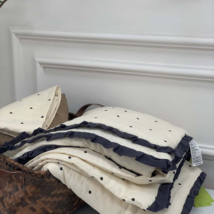 91家纺网 家纺一手货源 找家纺 源启生活 2025新款A类绉纱花边款有氧双层纱夏被被子被芯 赫本