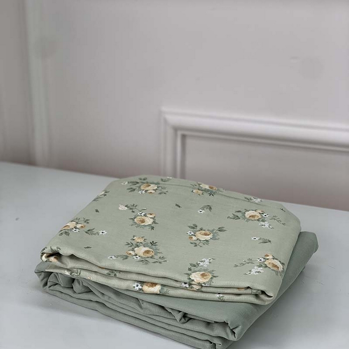 91家纺网 家纺一手货源 找家纺 源启生活 2025新款A类绉纱花边款有氧双层纱夏被被子被芯 后花园