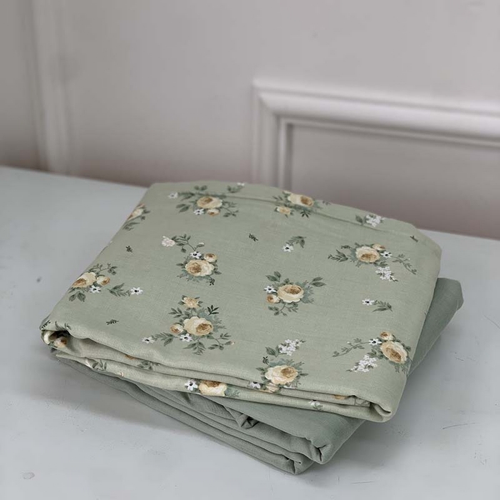 91家纺网 家纺一手货源 找家纺 源启生活 2025新款A类绉纱花边款有氧双层纱夏被被子被芯 后花园