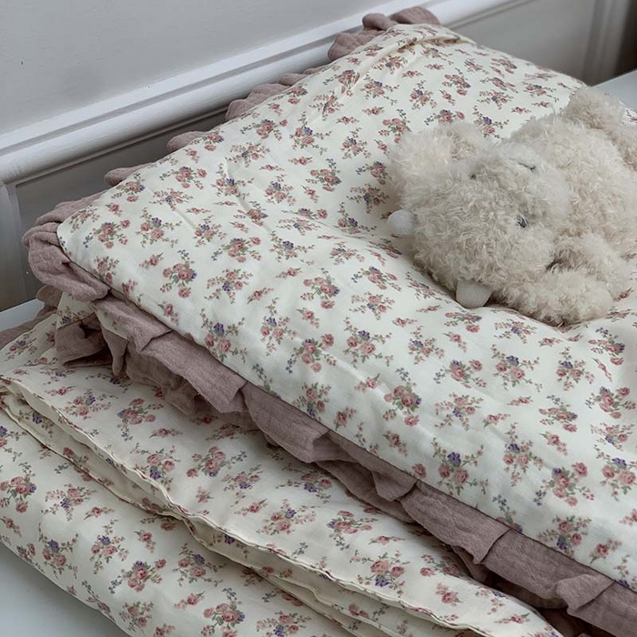 91家纺网 家纺一手货源 找家纺 源启生活 2025新款A类绉纱花边款有氧双层纱夏被被子被芯 露丝