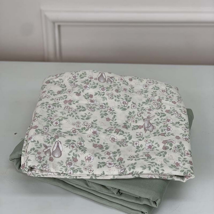 91家纺网 家纺一手货源 找家纺 源启生活 2025新款A类绉纱花边款有氧双层纱夏被被子被芯 奶兔兔