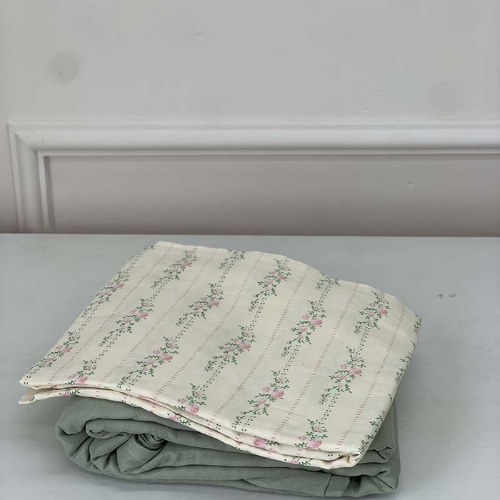 91家纺网 家纺一手货源 找家纺 源启生活 2025新款A类绉纱花边款有氧双层纱夏被被子被芯 情书