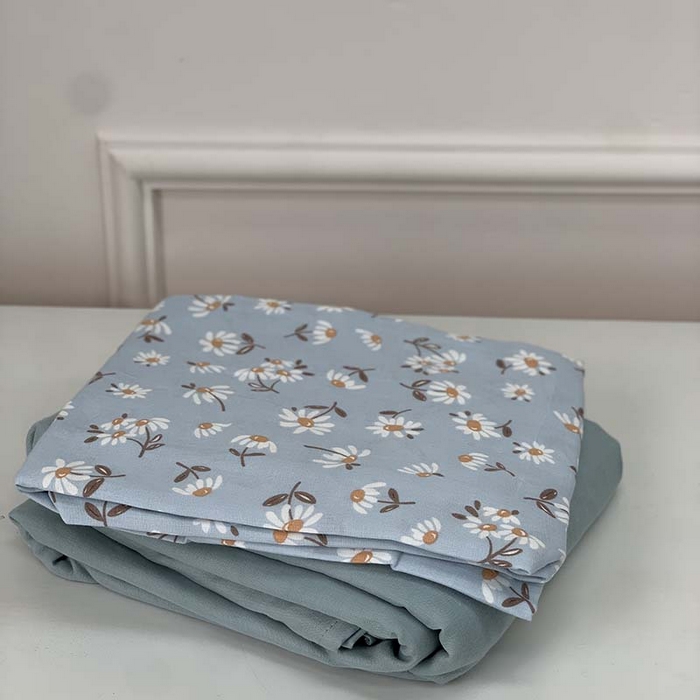 91家纺网 家纺一手货源 找家纺 源启生活 2025新款A类绉纱花边款有氧双层纱夏被被子被芯 小雏菊