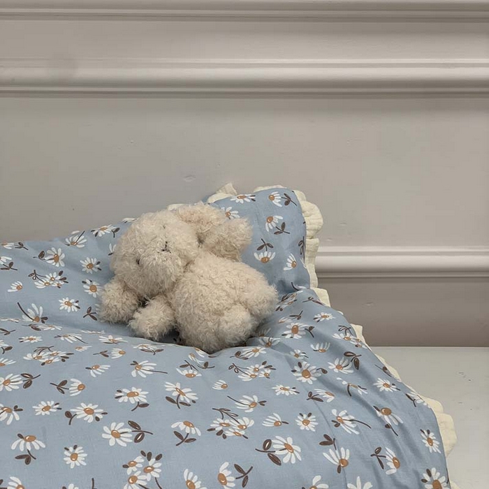 91家纺网 家纺一手货源 找家纺 源启生活 2025新款A类绉纱花边款有氧双层纱夏被被子被芯 小雏菊