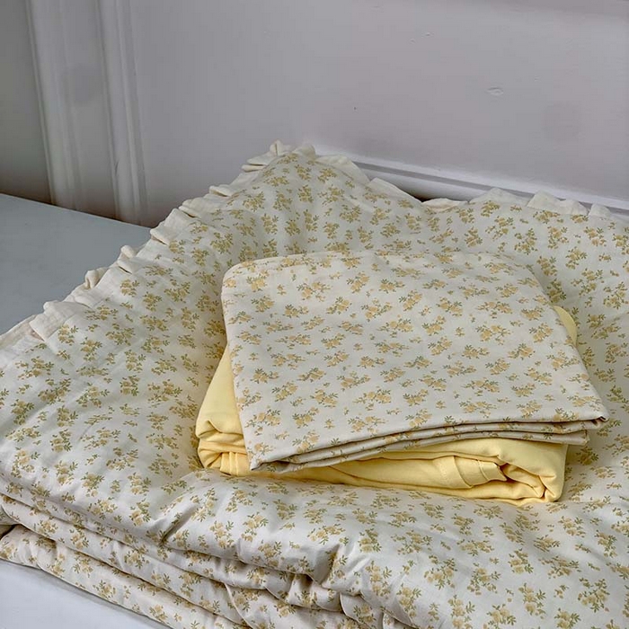 91家纺网 家纺一手货源 找家纺 源启生活 2025新款A类绉纱花边款有氧双层纱夏被被子被芯 小美满