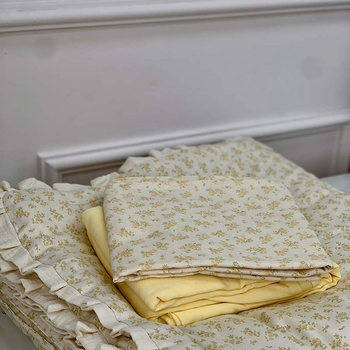 91家纺网 家纺一手货源 找家纺 源启生活 2025新款A类绉纱花边款有氧双层纱夏被被子被芯 小美满