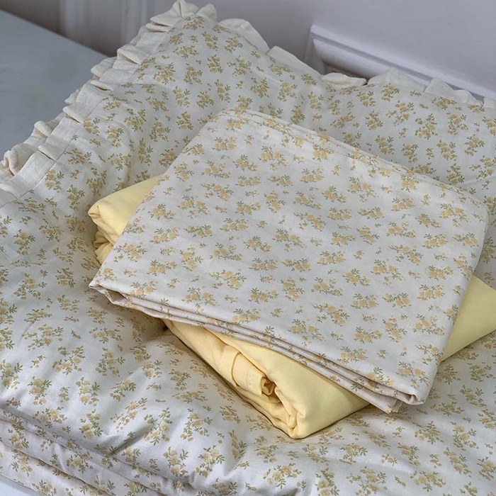 91家纺网 家纺一手货源 找家纺 源启生活 2025新款A类绉纱花边款有氧双层纱夏被被子被芯 小美满