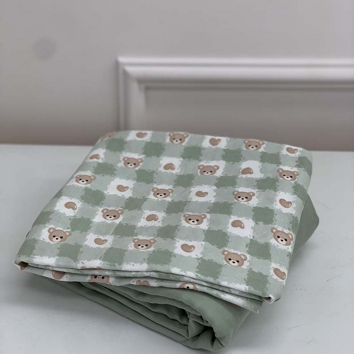 91家纺网 家纺一手货源 找家纺 源启生活 2025新款A类绉纱花边款有氧双层纱夏被被子被芯 仔仔熊