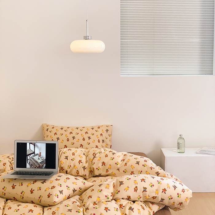 91家纺网 家纺一手货源 找家纺 （总）源启生活 2024新款全棉双层纱四件套-熊啾啾