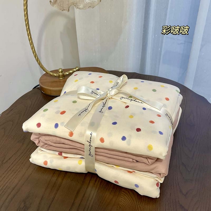 91家纺网 家纺一手货源 找家纺 （总）源启生活 2025新款A类全棉双层纱四件套