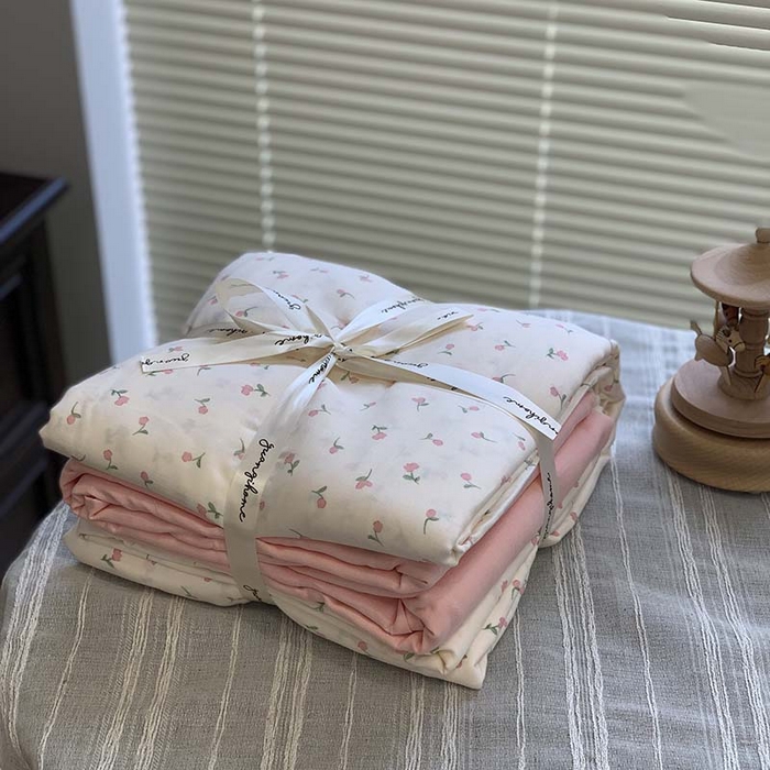 91家纺网 家纺一手货源 找家纺 （总）源启生活 2025新款A类全棉双层纱四件套