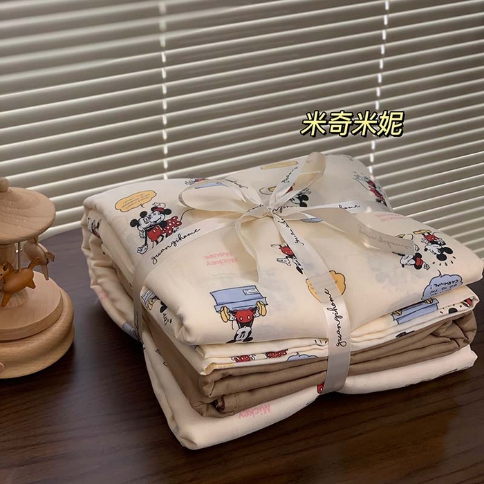 91家纺网 家纺一手货源 找家纺 （总）源启生活 2025新款A类全棉双层纱四件套