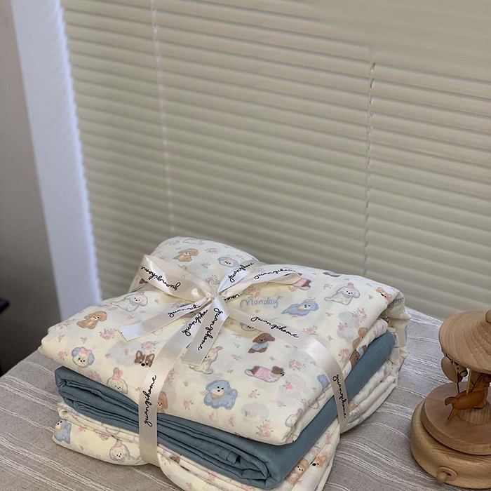 91家纺网 家纺一手货源 找家纺 （总）源启生活 2025新款A类全棉双层纱四件套