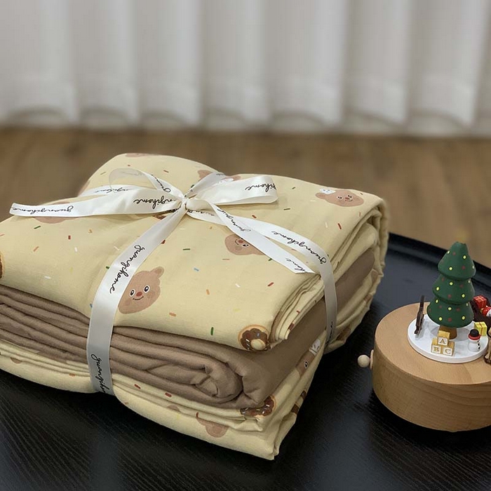 91家纺网 家纺一手货源 找家纺 （总）源启生活 2025新款A类全棉双层纱四件套