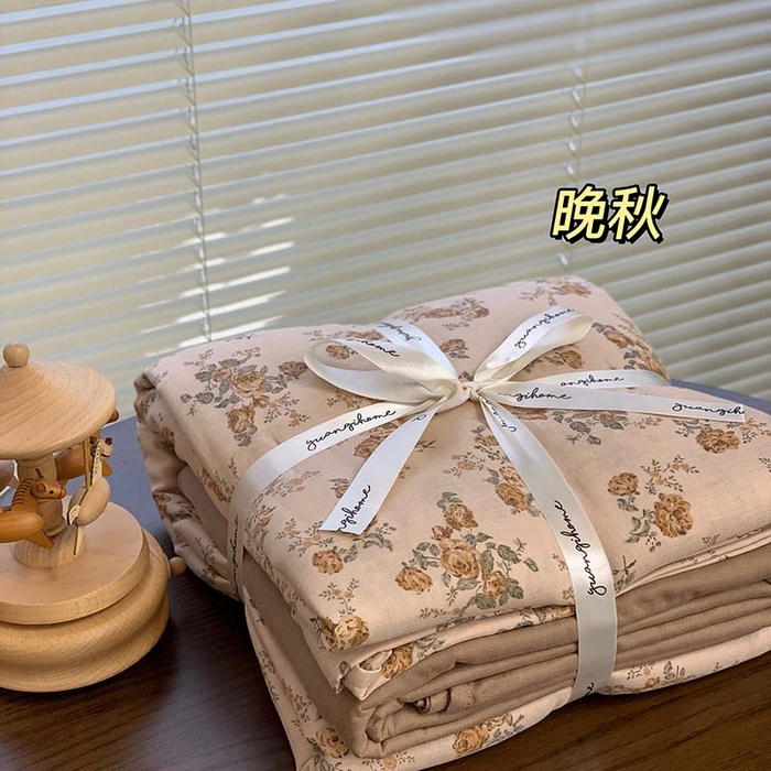 91家纺网 家纺一手货源 找家纺 （总）源启生活 2025新款A类全棉双层纱四件套