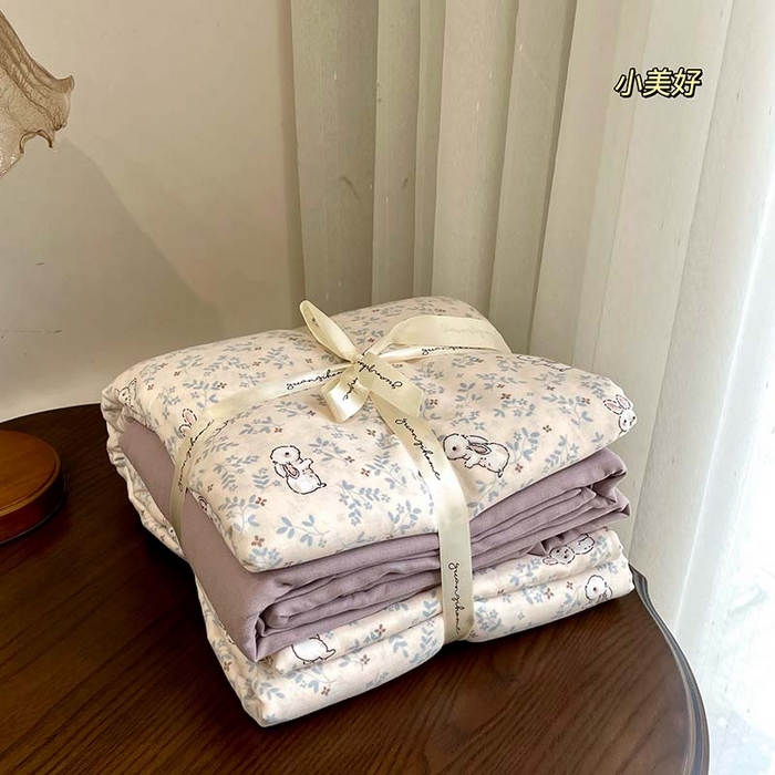 91家纺网 家纺一手货源 找家纺 （总）源启生活 2025新款A类全棉双层纱四件套