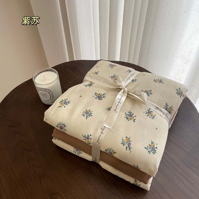 91家纺网 家纺一手货源 找家纺 （总）源启生活 2025新款A类全棉双层纱四件套