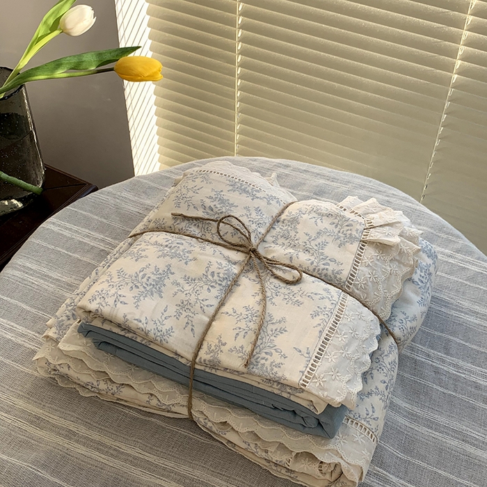 91家纺网 家纺一手货源 找家纺 （总）源启生活 2025新款镂空蕾丝边四件套