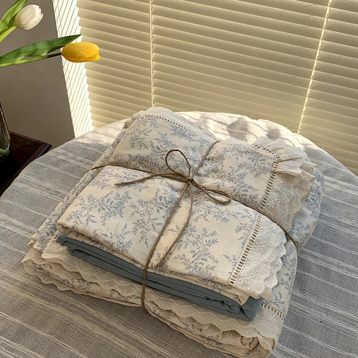 91家纺网 家纺一手货源 找家纺 源启生活 新原创A类双层纱布全棉印花四件套纯棉三件套 绿色熊猫