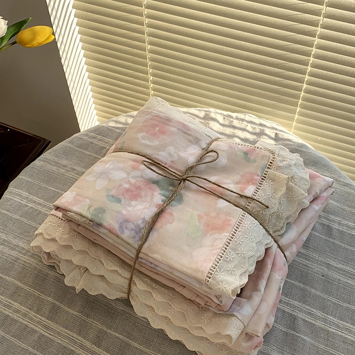 91家纺网 家纺一手货源 找家纺 （总）源启生活 2025新款镂空蕾丝边四件套