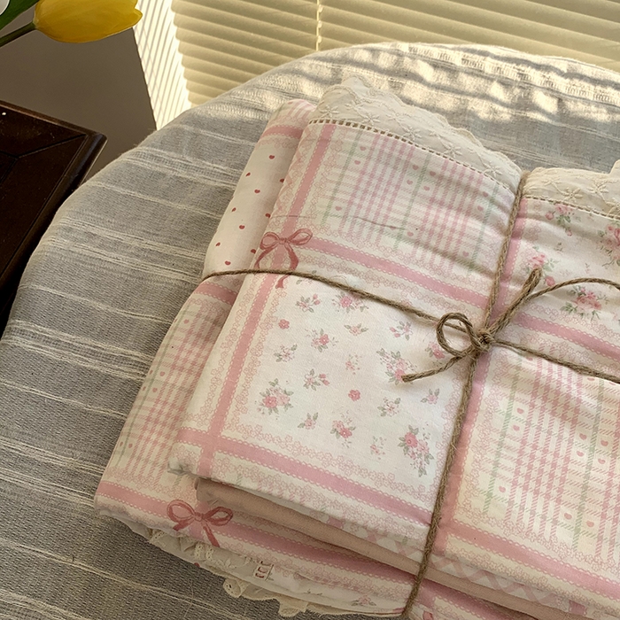 91家纺网 家纺一手货源 找家纺 源启生活 2025新款镂空蕾丝边四件套 甜心