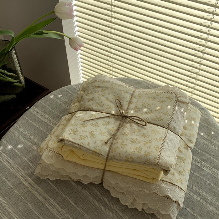 91家纺网 家纺一手货源 找家纺 （总）源启生活 2025新款镂空蕾丝边四件套