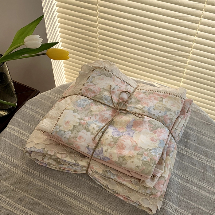 91家纺网 家纺一手货源 找家纺 （总）源启生活 2025新款镂空蕾丝边四件套