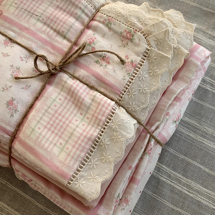 91家纺网 家纺一手货源 找家纺 源启生活 2025新款镂空蕾丝边四件套 甜心