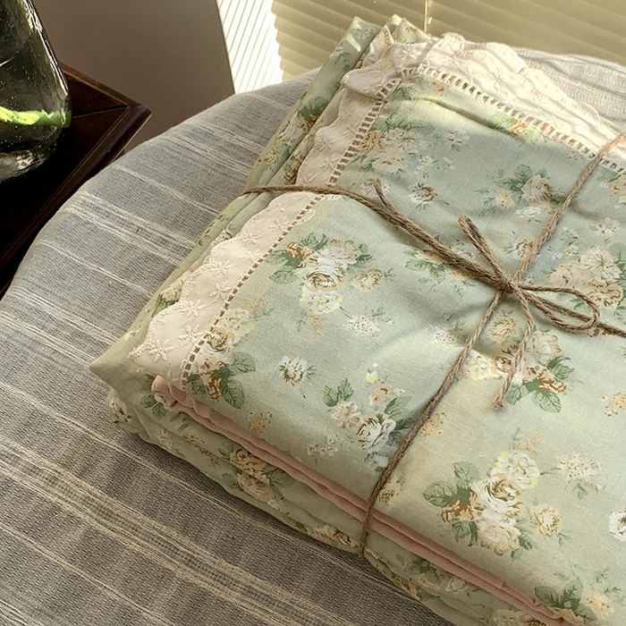 91家纺网 家纺一手货源 找家纺 源启生活 2025新款镂空蕾丝边四件套 晨茵