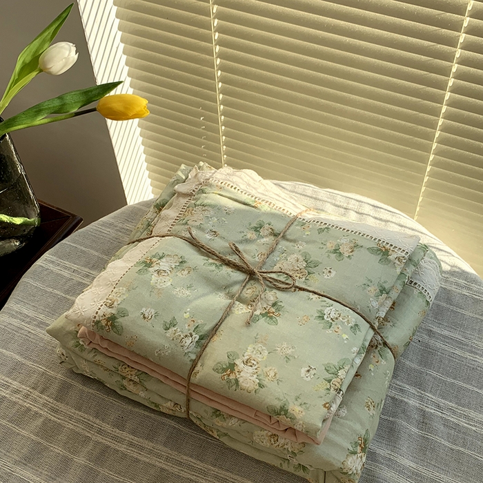 源启生活 2025新款镂空蕾丝边四件套 晨茵