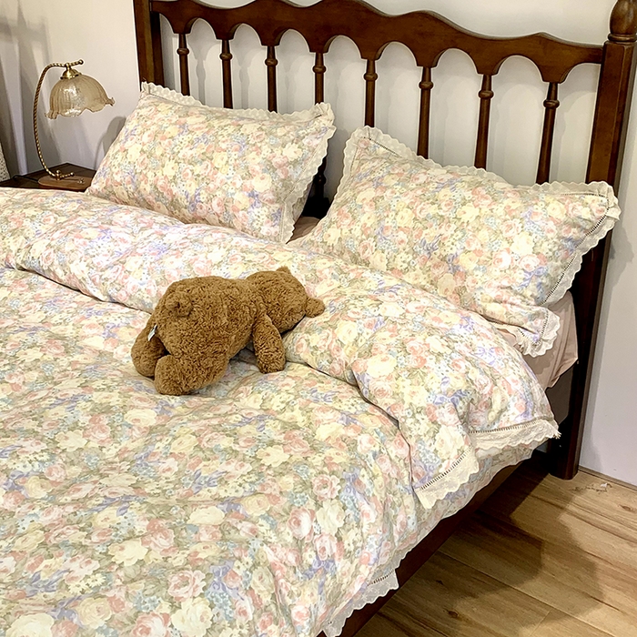 91家纺网 家纺一手货源 找家纺 源启生活 2025新款镂空蕾丝边四件套 半岛红茶