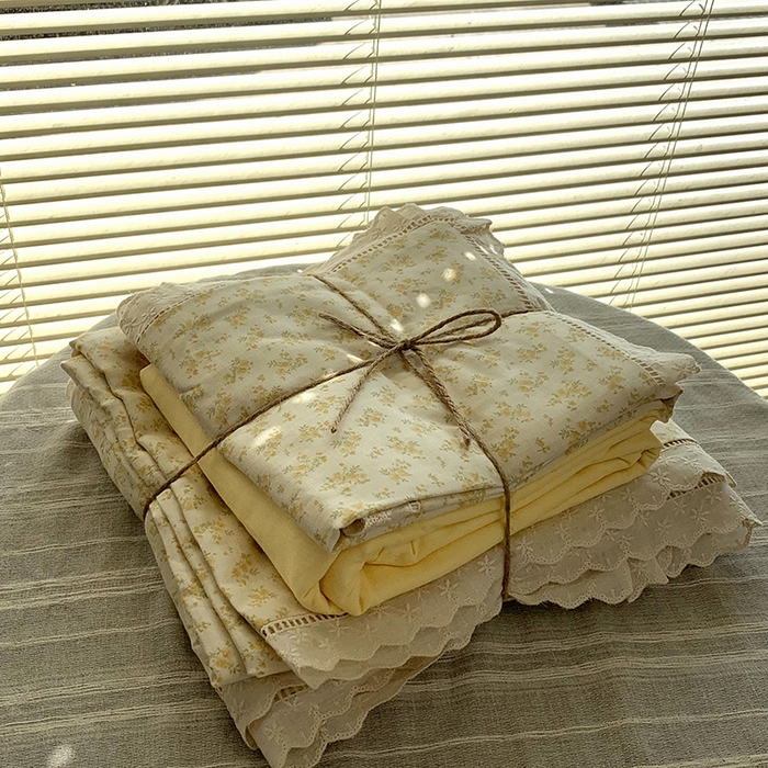 91家纺网 家纺一手货源 找家纺 源启生活 2025新款镂空蕾丝边四件套 小美满