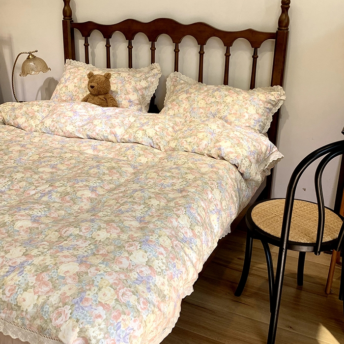 91家纺网 家纺一手货源 找家纺 源启生活 2025新款镂空蕾丝边四件套 半岛红茶