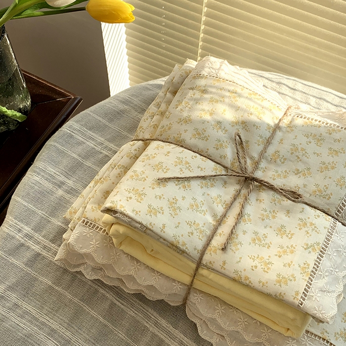 91家纺网 家纺一手货源 找家纺 源启生活 2025新款镂空蕾丝边四件套 小美满