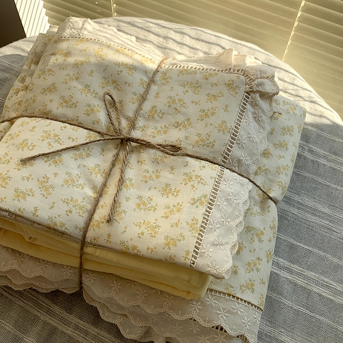 91家纺网 家纺一手货源 找家纺 源启生活 2025新款镂空蕾丝边四件套 小美满