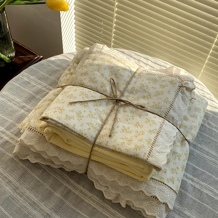 91家纺网 家纺一手货源 找家纺 源启生活 2025新款镂空蕾丝边四件套 小美满