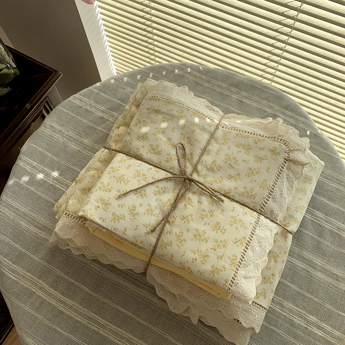 91家纺网 家纺一手货源 找家纺 源启生活 2025新款镂空蕾丝边四件套 小美满