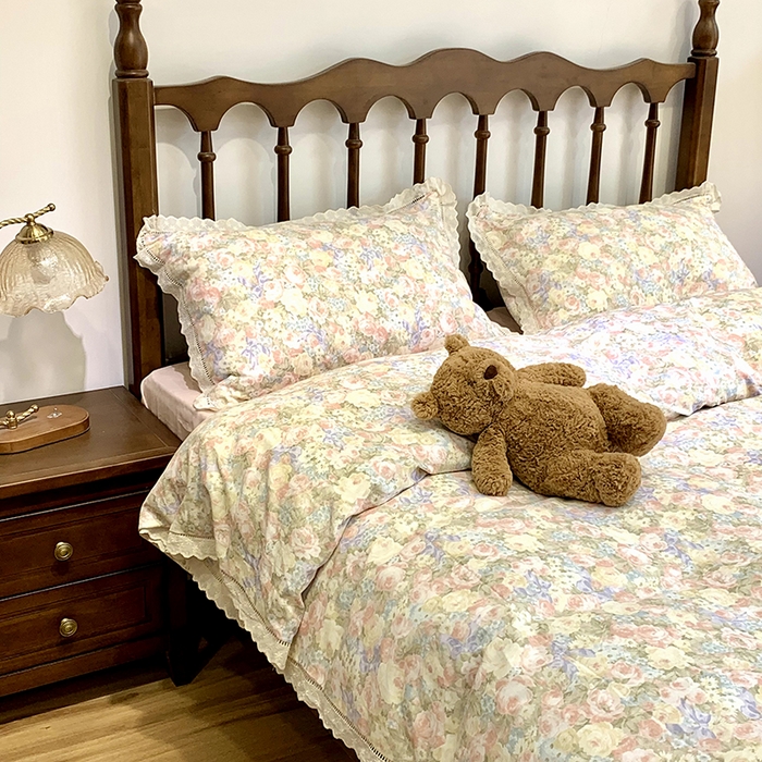 91家纺网 家纺一手货源 找家纺 源启生活 2025新款镂空蕾丝边四件套 半岛红茶