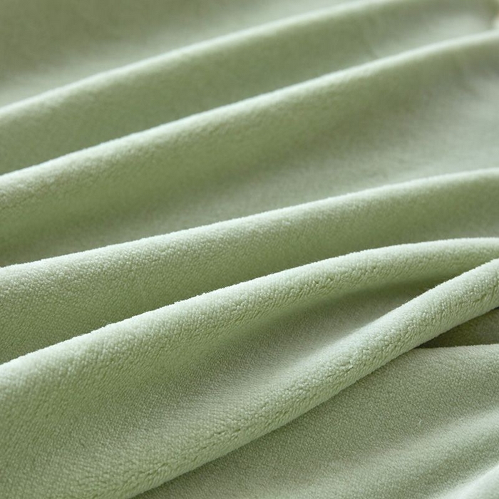 91家纺网 家纺一手货源 找家纺 卡斯诺家纺馆 2025新款A类高克重兔毛绒牛奶绒四件套（赠礼袋） 抹茶绿