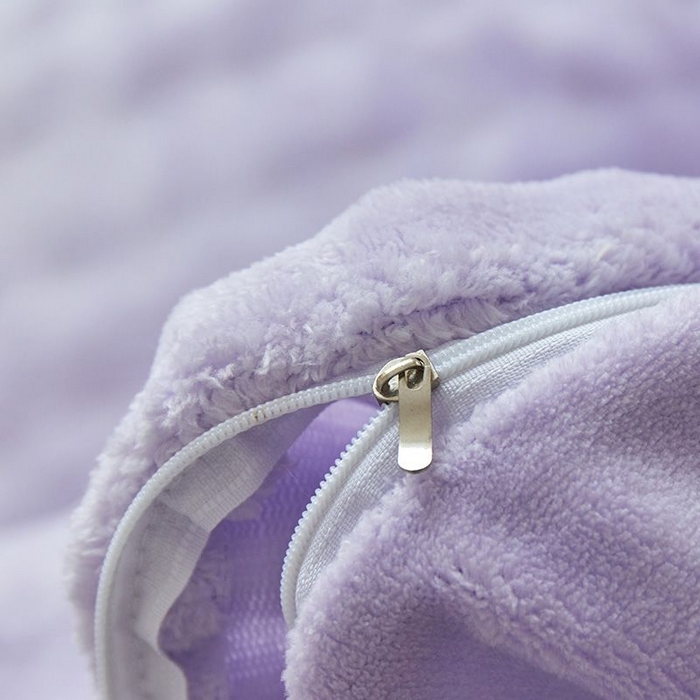 91家纺网 家纺一手货源 找家纺 卡斯诺家纺馆 2025新款A类高克重兔毛绒牛奶绒四件套（赠礼袋） 淡雅紫