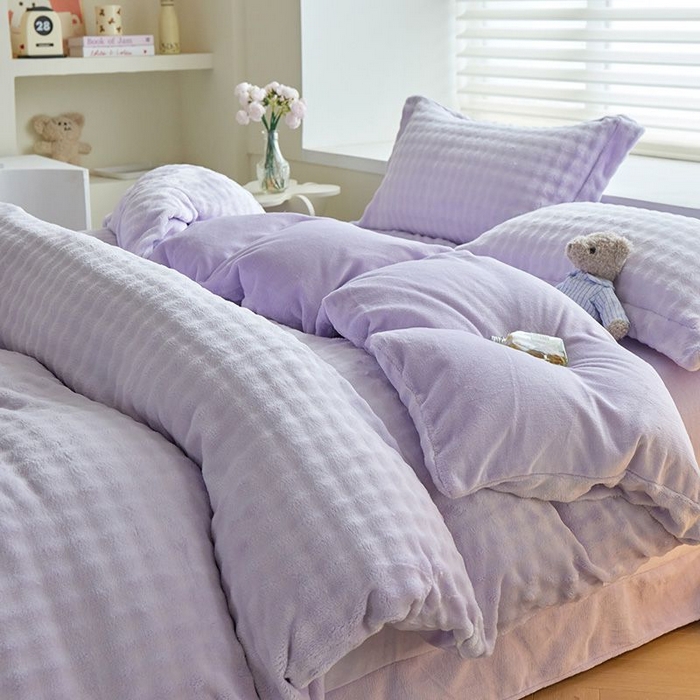 91家纺网 家纺一手货源 找家纺 （总）卡斯诺家纺馆 2025新款A类高克重兔毛绒牛奶绒四件套（赠礼袋）